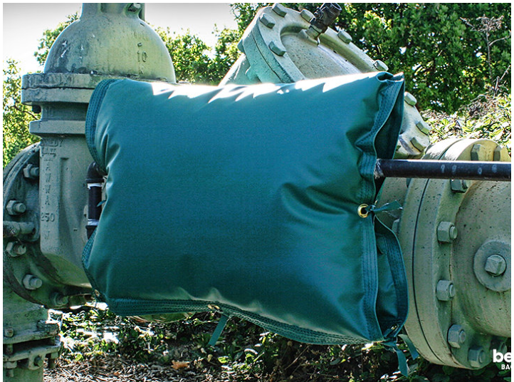 Backflow blanket installed on valve
